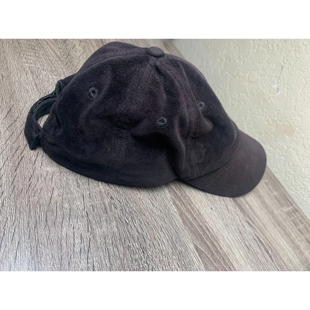 Disney Disneyland Parks Mickey Mouse Black Suede Adjustable Baseball Hat Adult